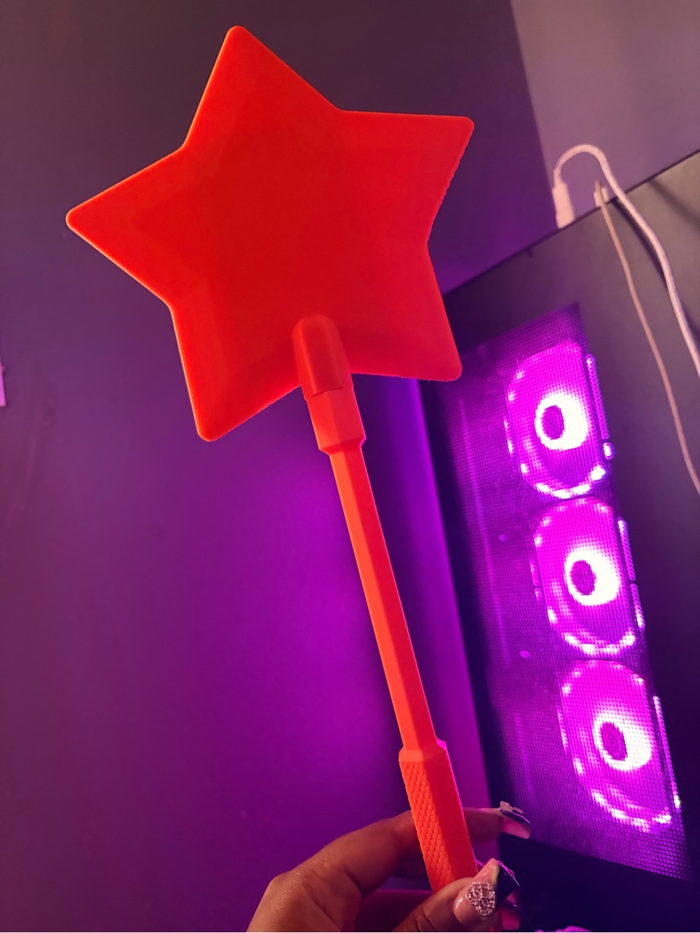 Neon Orange Star Wand tap to pay